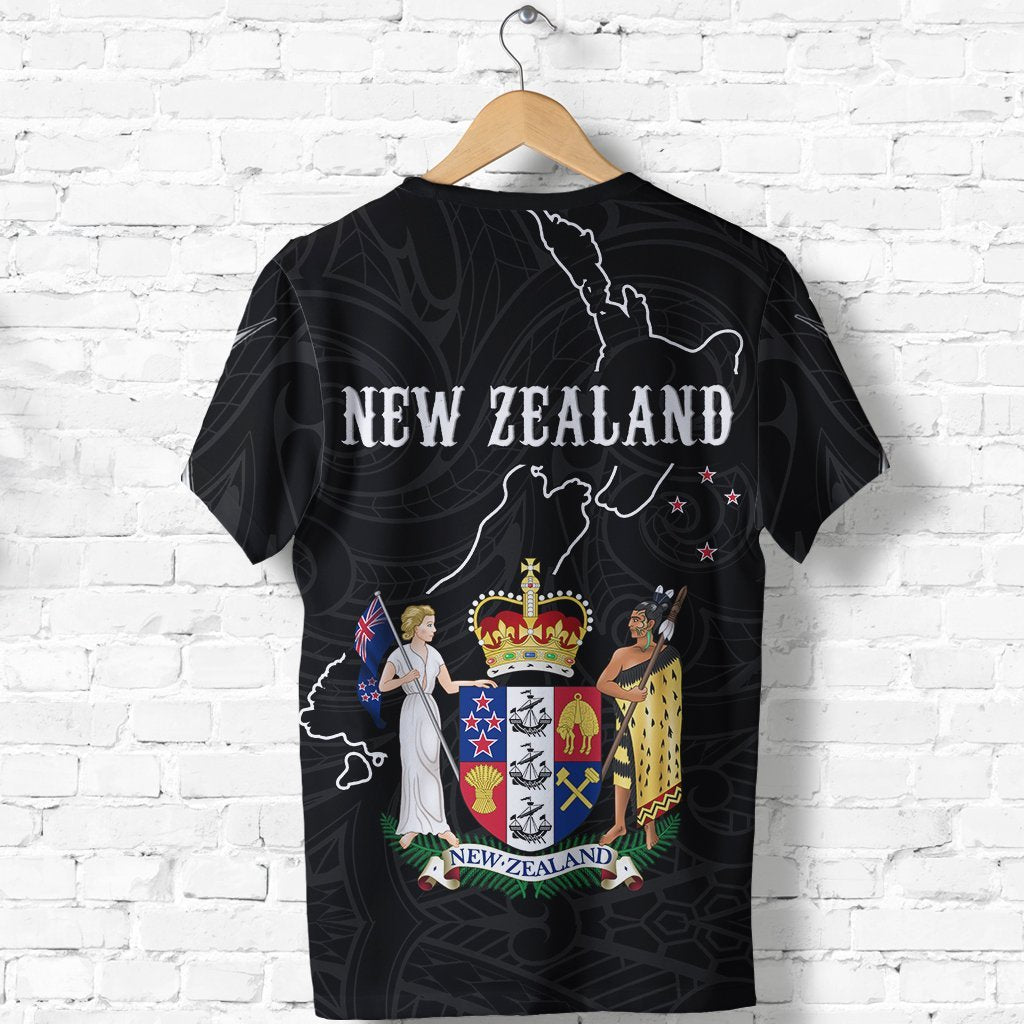 New Zealand Shirt, Coat Of Arm Nz Map T shirt - Vibe Hoodie Shop