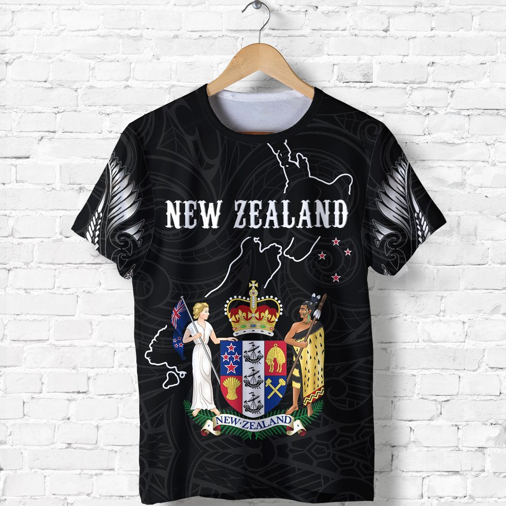 New Zealand Shirt, Coat Of Arm Nz Map T shirt - Vibe Hoodie Shop