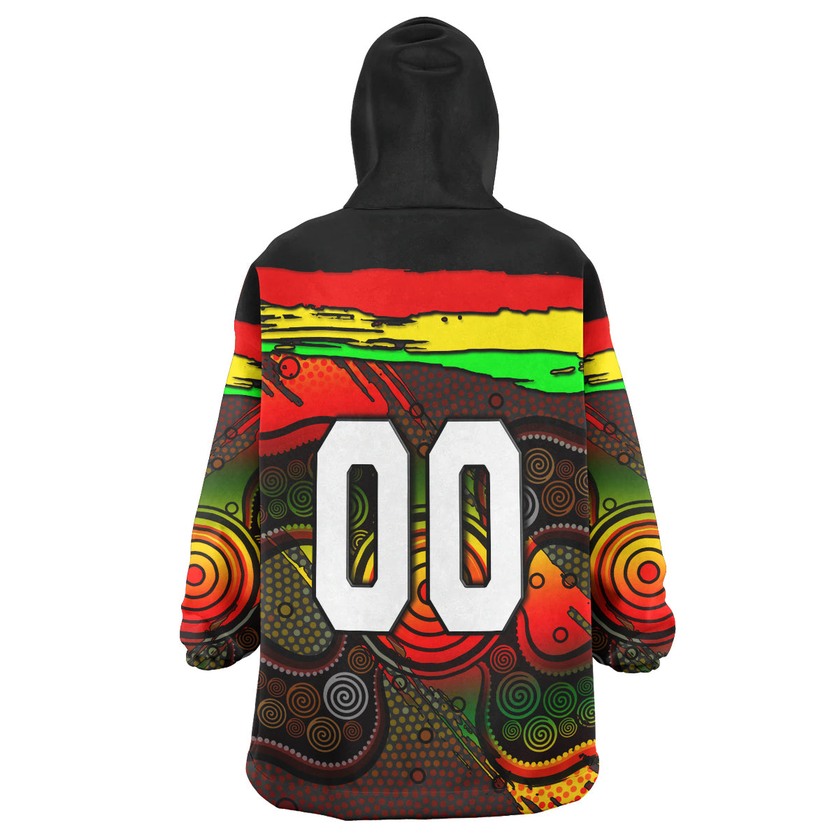 Panthers Rugby Snug Hoodie - Custom Panther With Aboriginal Style Of Dot Painting Personalised Player And Number Wearable Blanket Hoodie RLT14 - Vibe Hoodie Shop