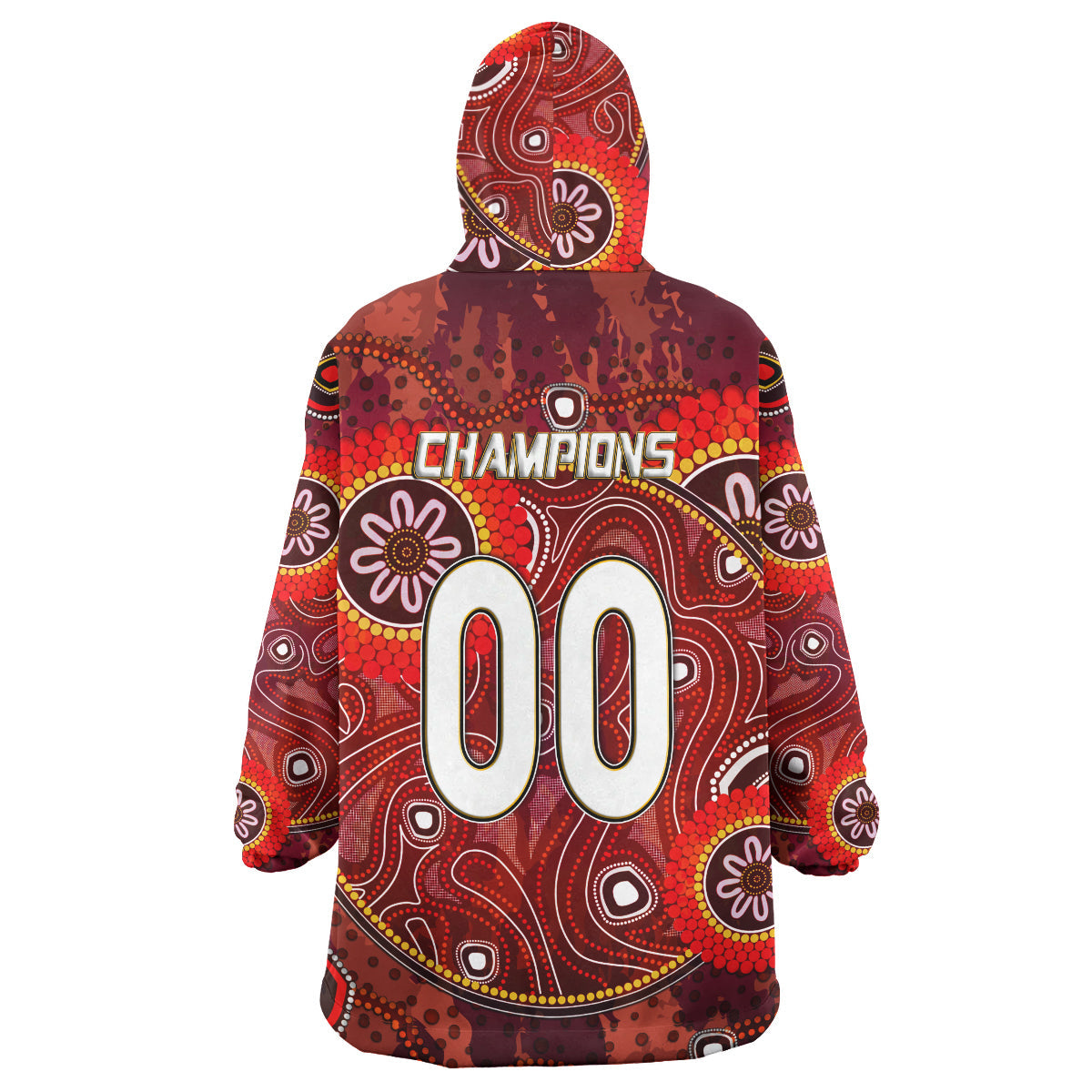 Maroons Rugby Snug Hoodie - Custom Maroons Kangaroo With Aboriginal Style Of Dot Painting Personalised Player And Number Wearable Blanket Hoodie RLT14 - Vibe Hoodie Shop