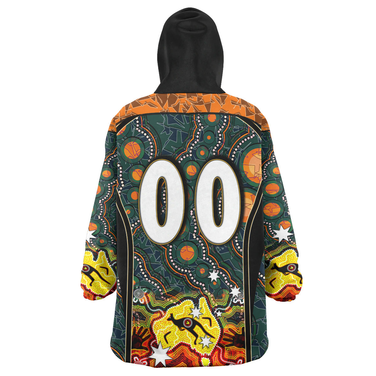 Australian Rugby Sevens Men's Squad Snug Hoodie - Custom Australia Rugby Championship Aboriginal Culture Personalised Player And Number Wearable Blanket Hoodie - Vibe Hoodie Shop