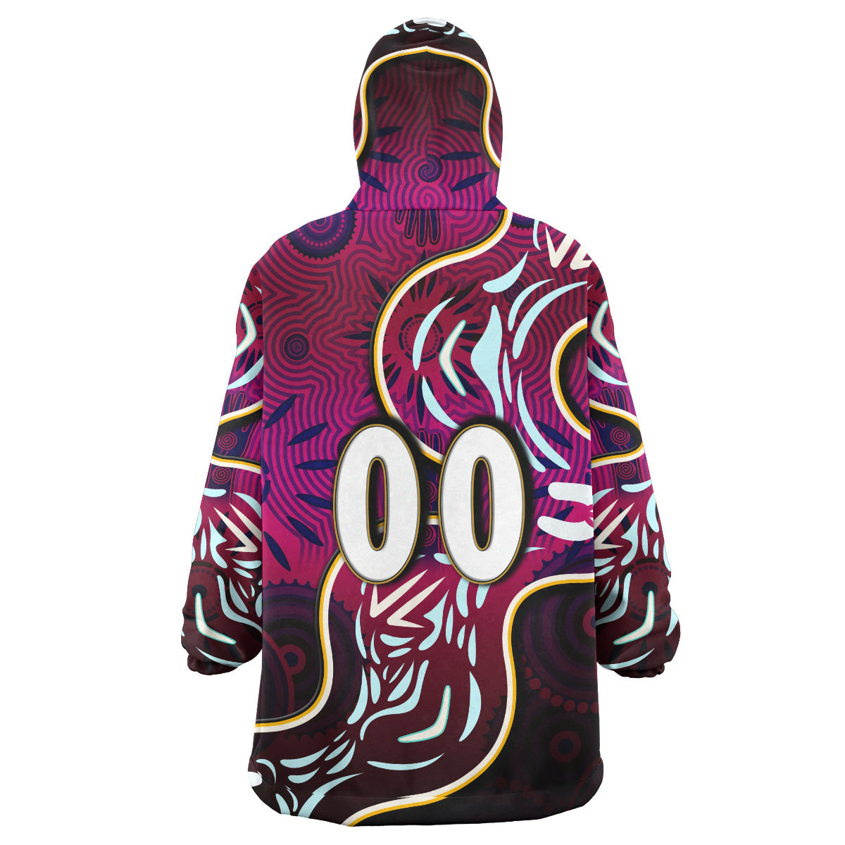Sea Eagles Rugby Snug Hoodie - Custom Eagles Rugby With Aboriginal Patterns Personalised Player And Number Wearable Blanket Hoodie RLT14 - Vibe Hoodie Shop