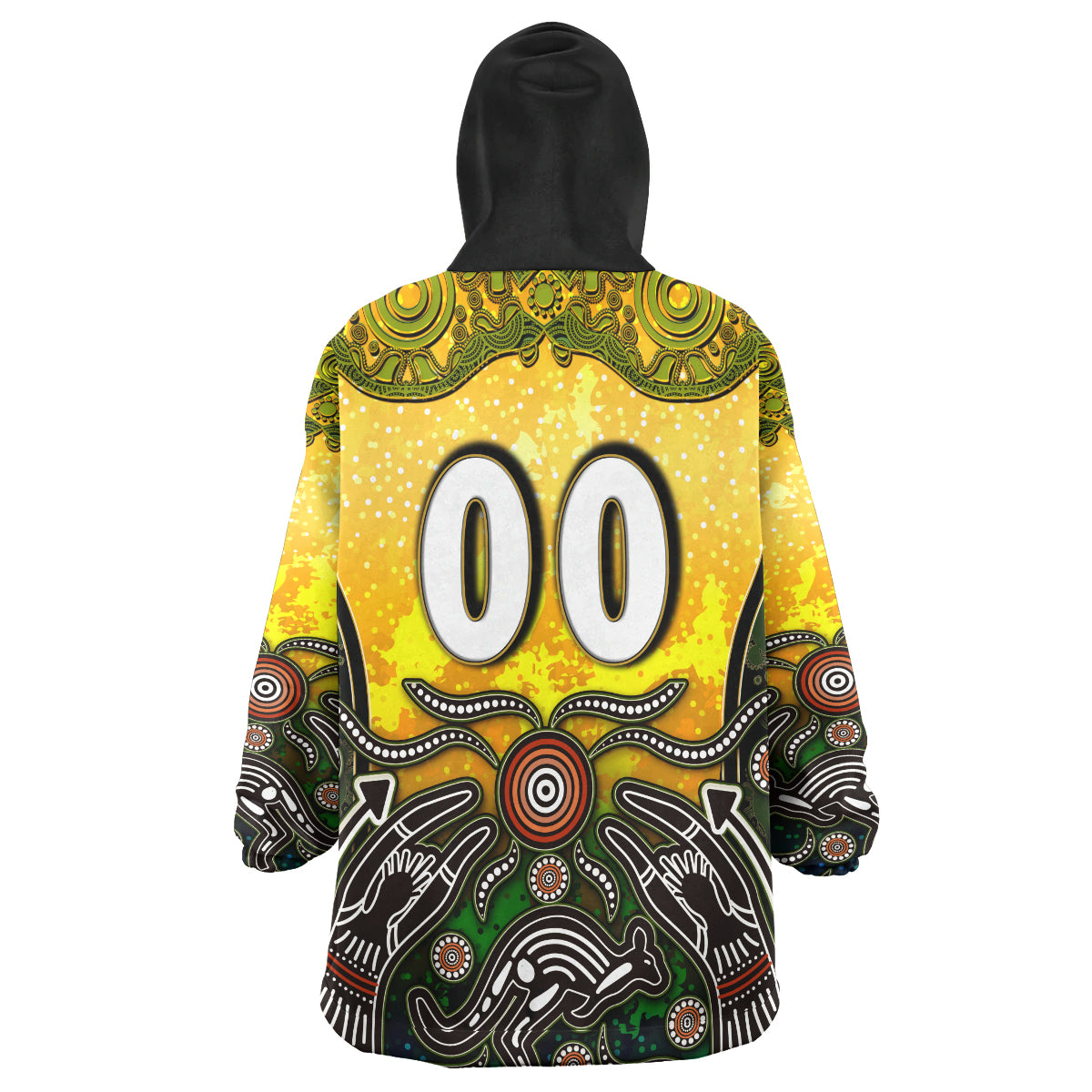 Australian Rugby Sevens Men's Squad Snug Hoodie - Custom Australia Coat Of Arms Aboriginal Culture Personalised Player And Number Wearable Blanket Hoodie - Vibe Hoodie Shop