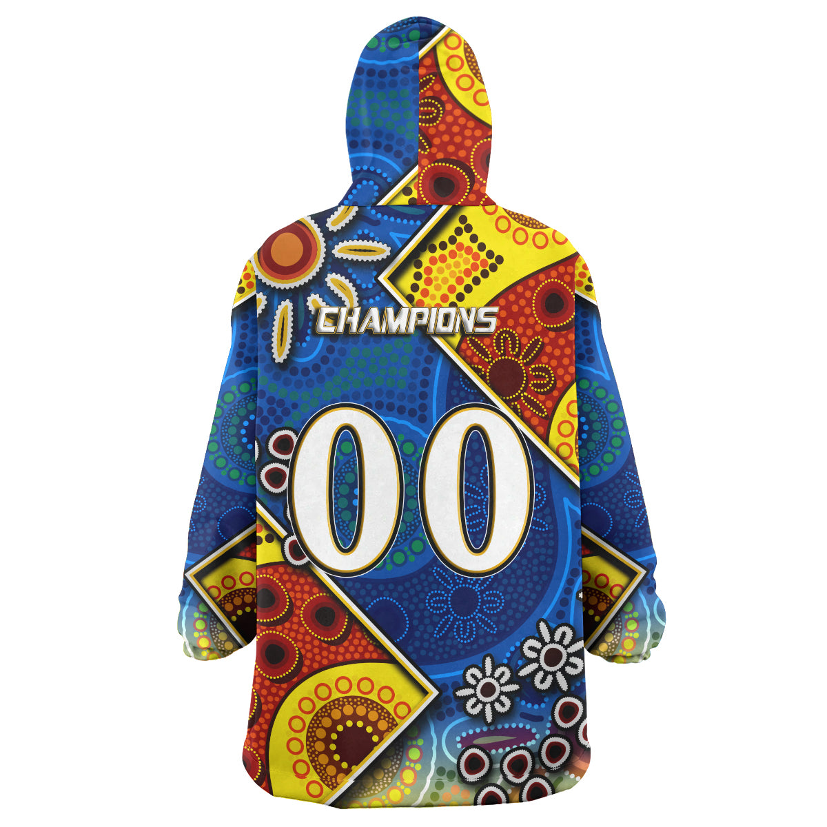 Eels Rugby Snug Hoodie - Custom Eels Rugby Ball With Aboriginal Art Personalised Player And Number Wearable Blanket Hoodie RLT14 - Vibe Hoodie Shop