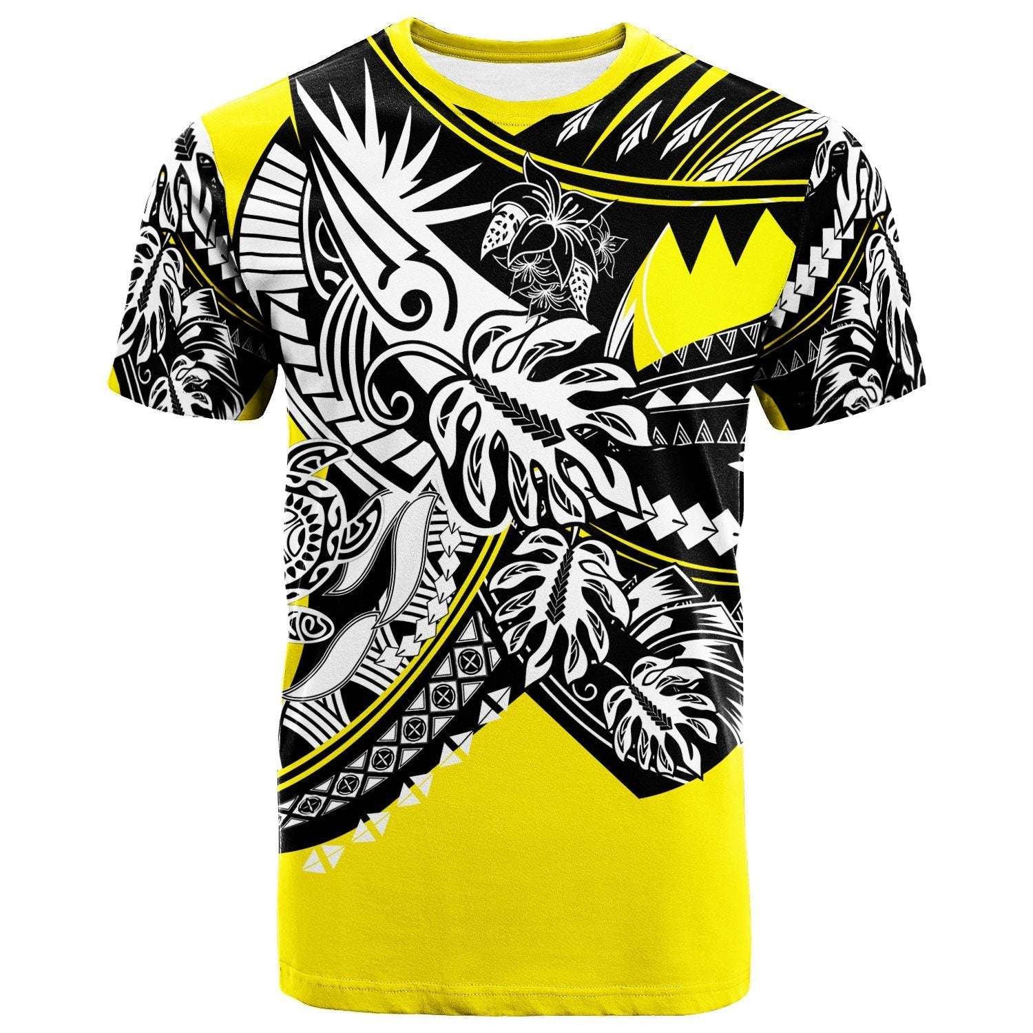 Palau T shirt - Tribal Jungle Yellow Pattern - Vibe Hoodie Shop