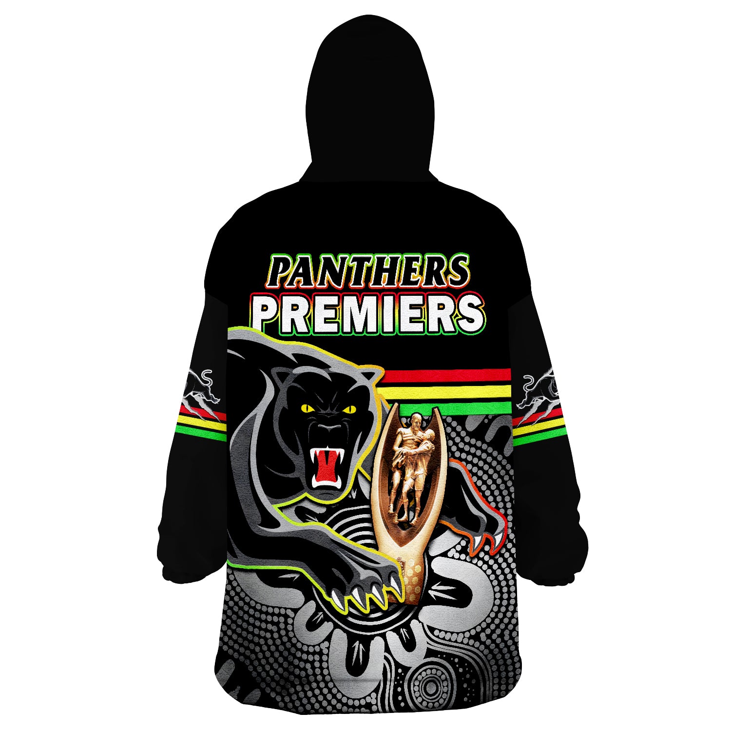 Panthers Rugby Pennies Premiers 2022 Back To Back Indigenous Original Wearable Blanket Hoodie - Vibe Hoodie Shop