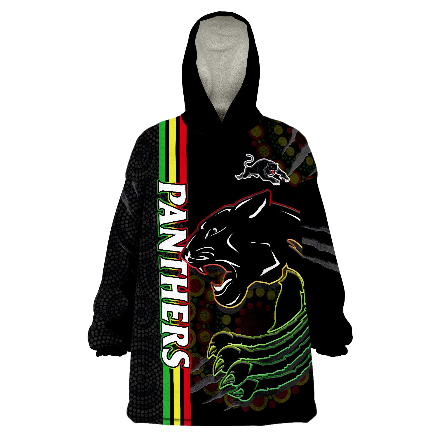 Panthers Rugby The Mountain Men Aboriginal Art Dynamic Wearable Blanket Hoodie - Vibe Hoodie Shop