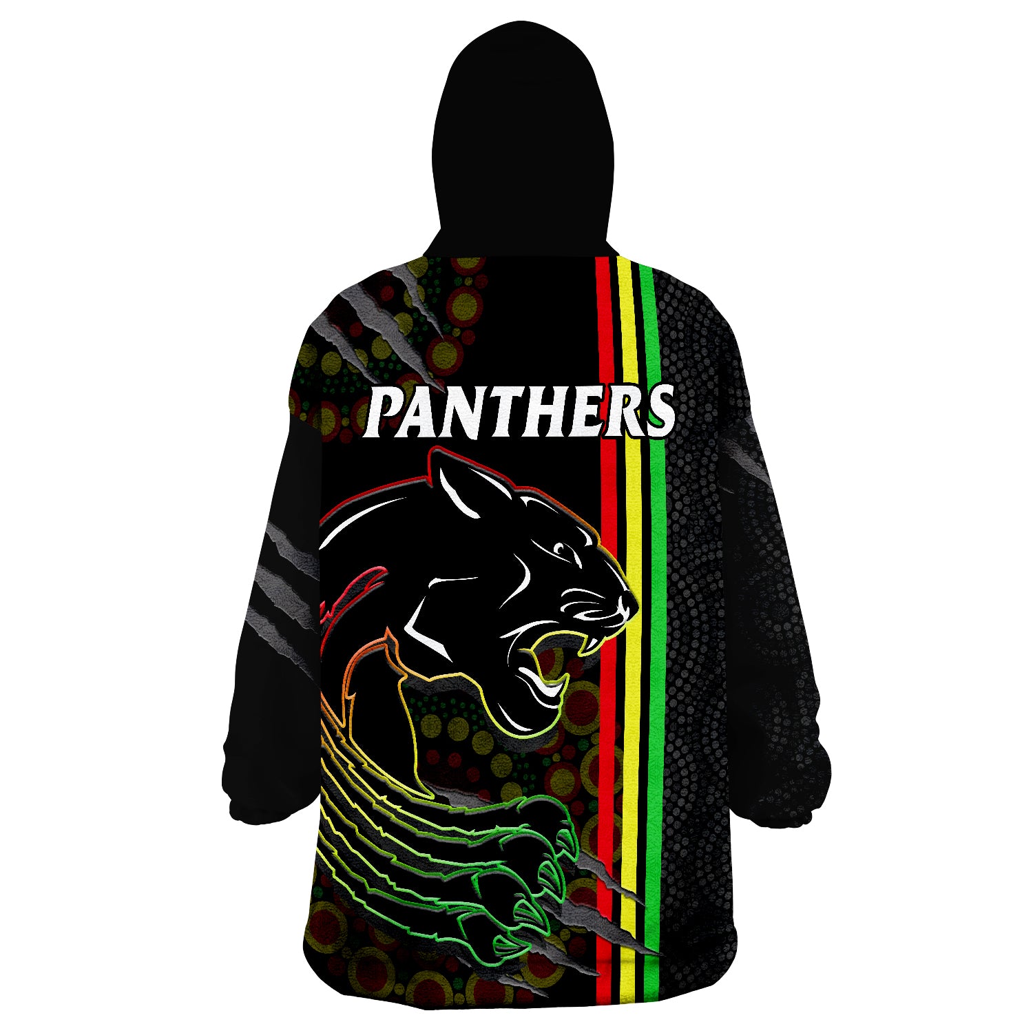 Panthers Rugby The Mountain Men Aboriginal Art Dynamic Wearable Blanket Hoodie - Vibe Hoodie Shop