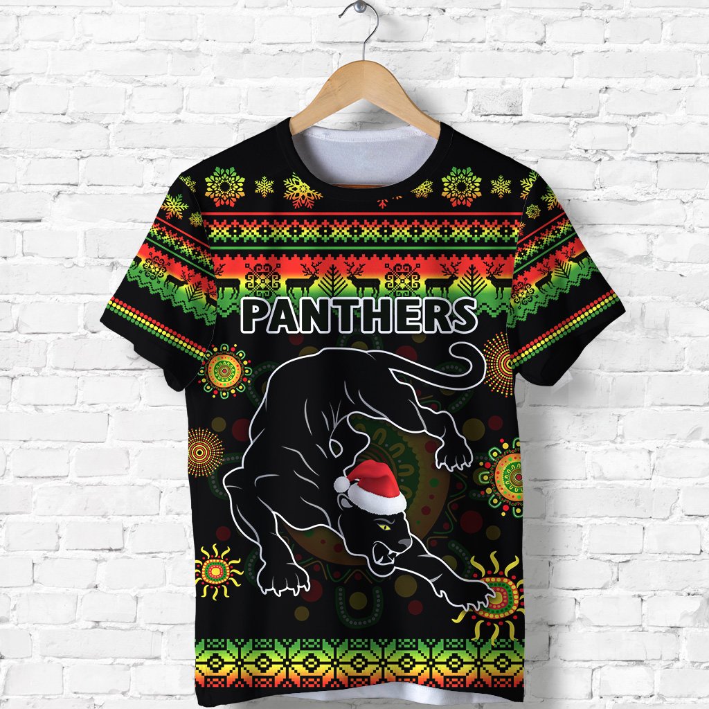 Penrith Panthers Christmas T shirt Indigenous - Vibe Hoodie Shop