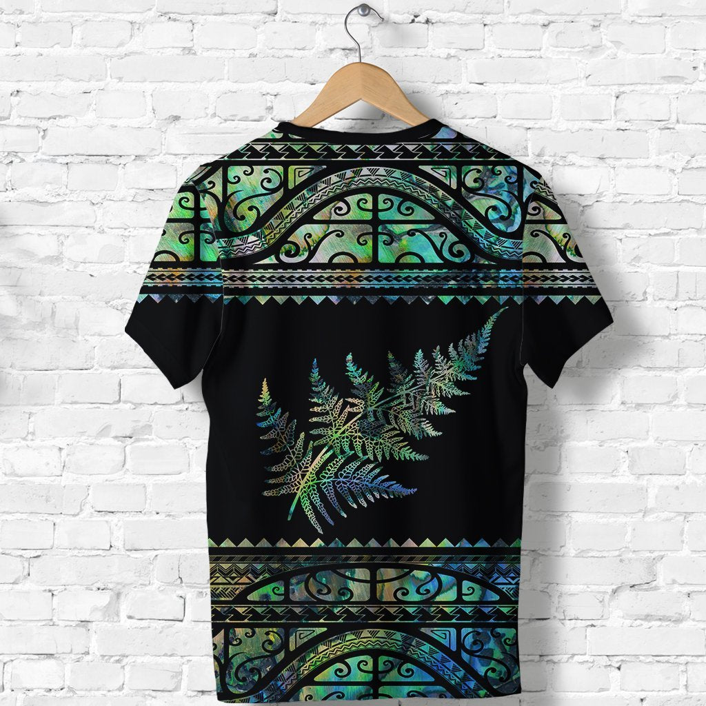 New Zealand Maori Shirt, Aotearoa Silver Fern T shirt - Paua Shell - Vibe Hoodie Shop