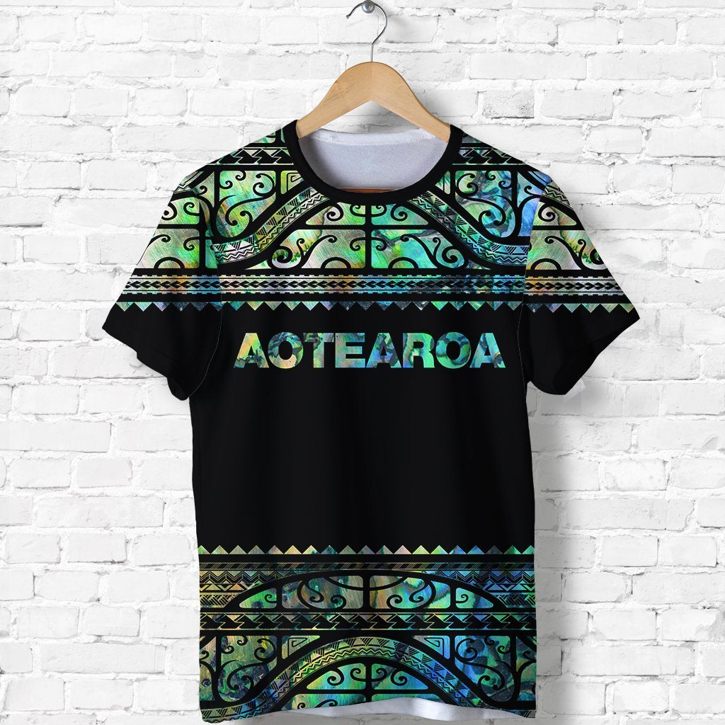 New Zealand Maori Shirt, Aotearoa Silver Fern T shirt - Paua Shell - Vibe Hoodie Shop