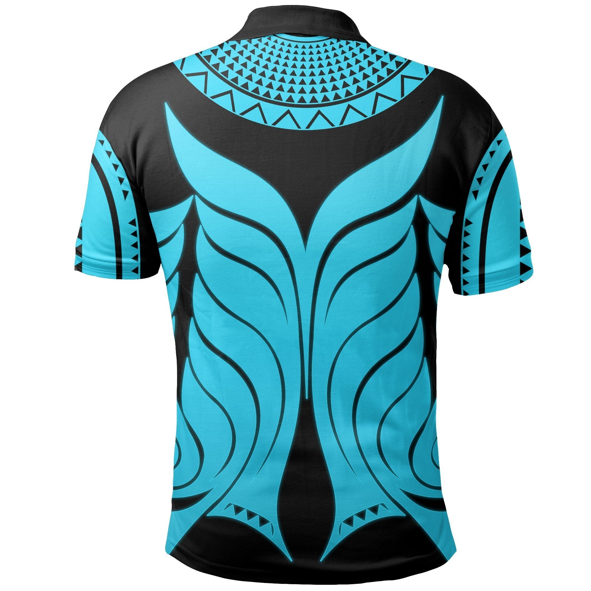 Yap Tribal Tattoo Polo Shirt Blue - Vibe Hoodie Shop