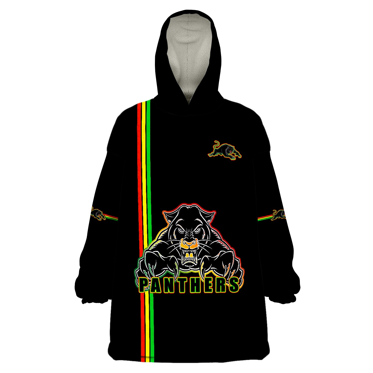 Penrith Panthers Angry Panther Simple Style Wearable Blanket Hoodie - Vibe Hoodie Shop