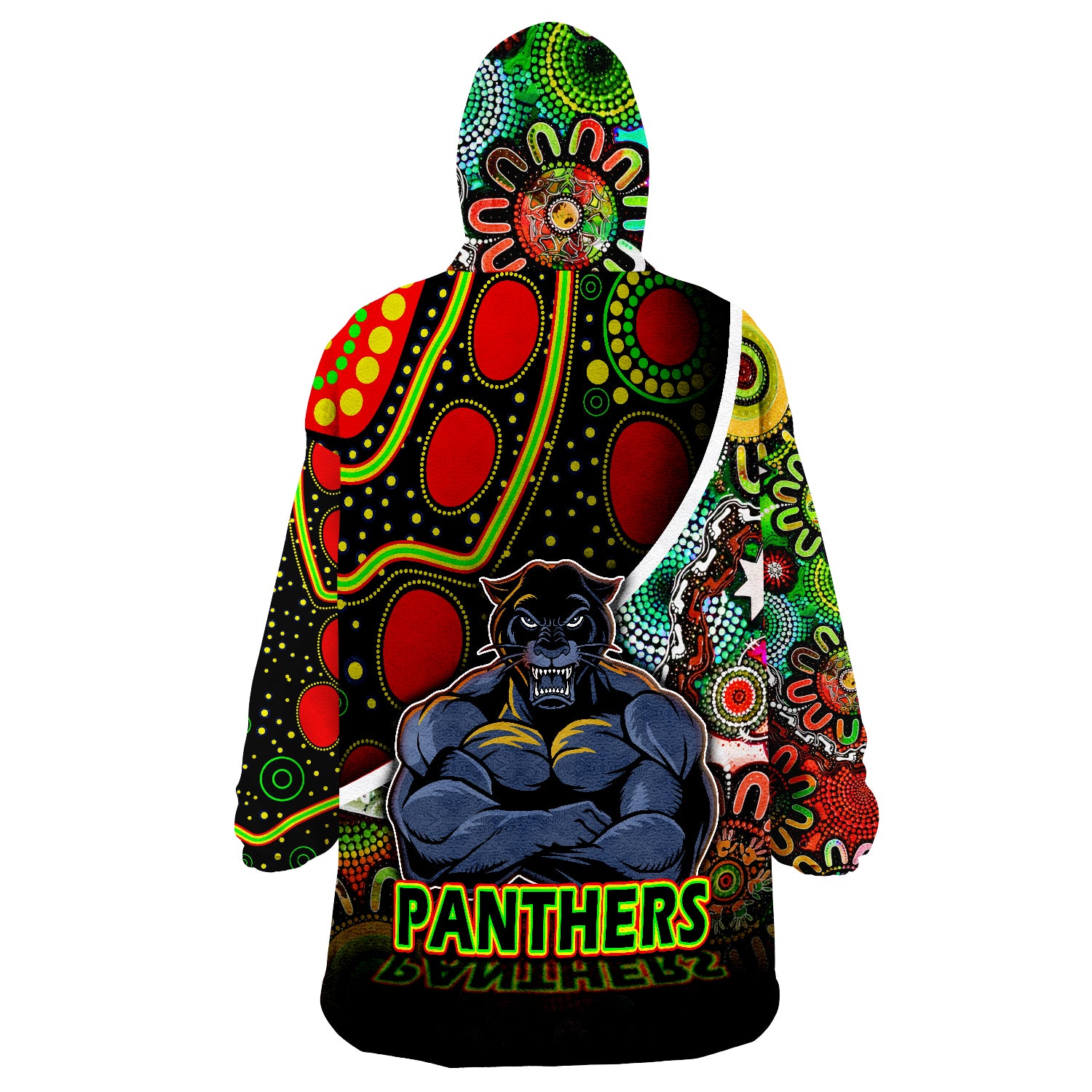 Penrith Panthers Strong Panthers Legend With Special Aboriginal Style Wearable Blanket Hoodie - Vibe Hoodie Shop