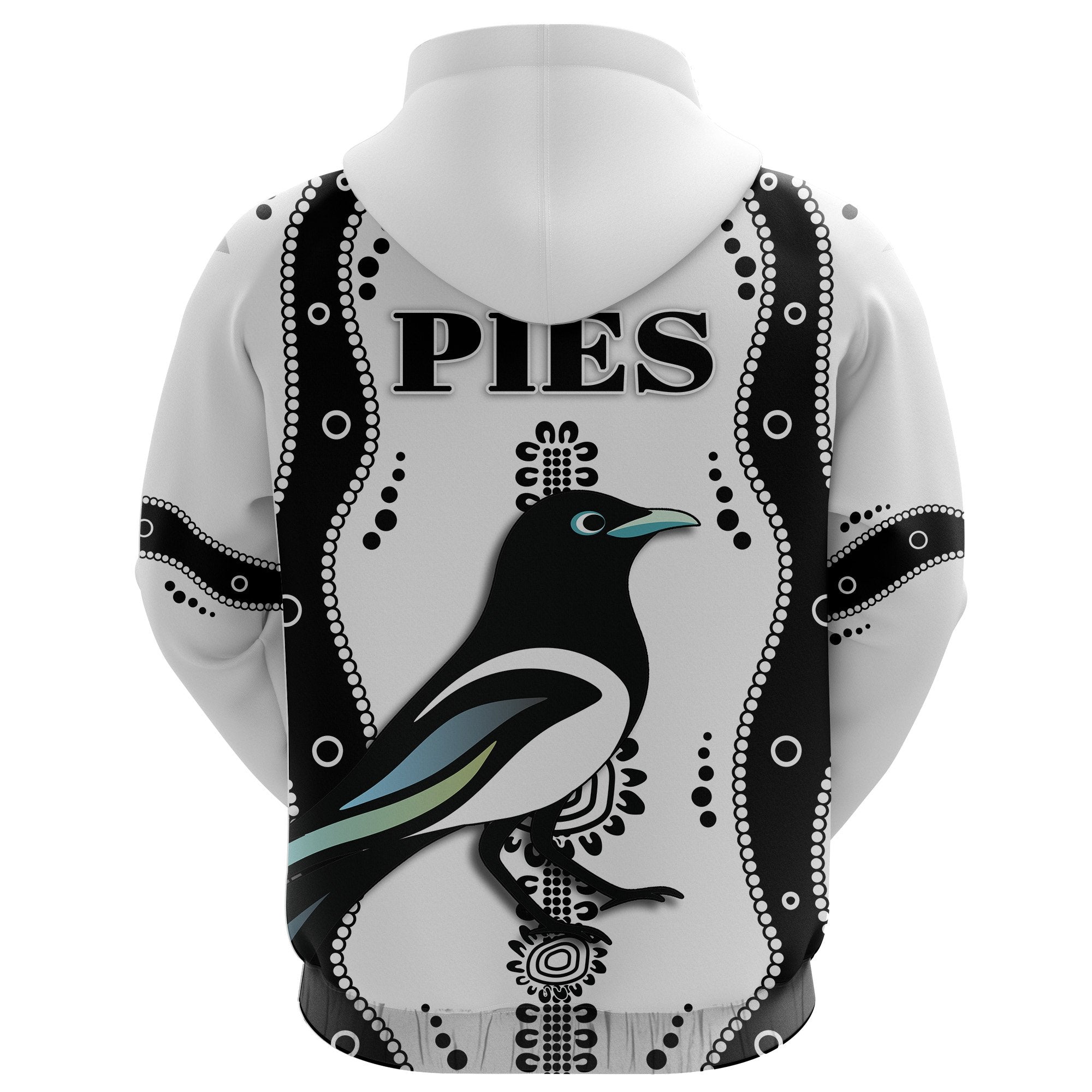 (Custom Personalised) Collingwood Zip Hoodie Pies Indigenous - White - Vibe Hoodie Shop