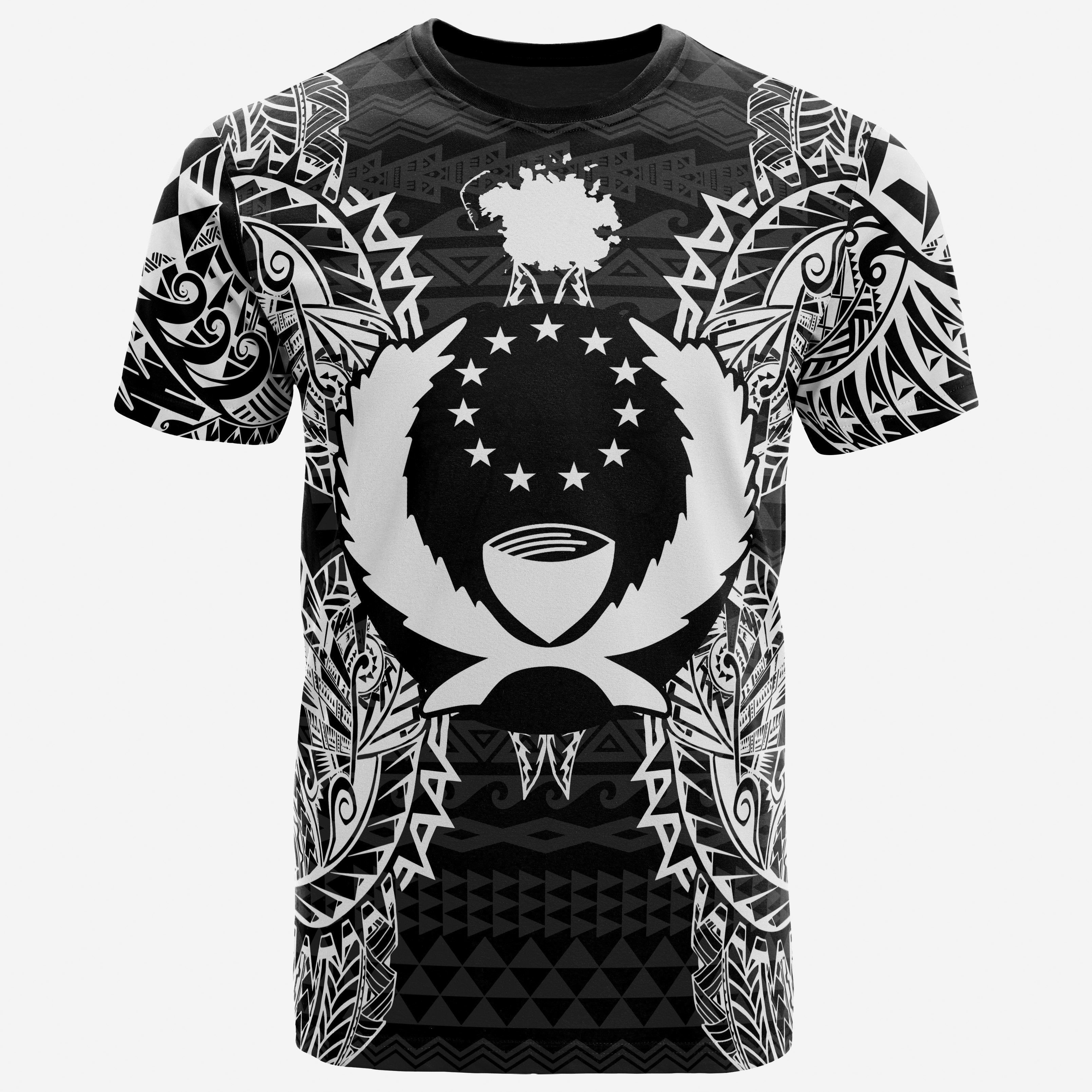 Vibe Hoodie Pohnpei All T shirt - Pohnpei Flag Map Polynesian Tattoo White Black - Vibe Hoodie Shop