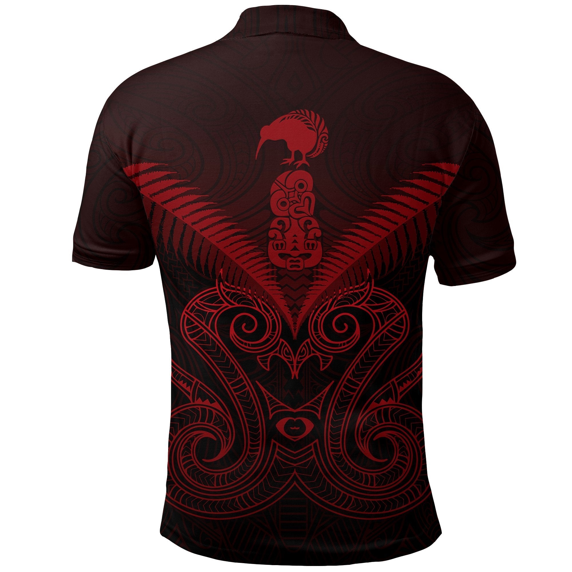 Maori Manaia New Zealand Polo Shirt Red - Vibe Hoodie Shop