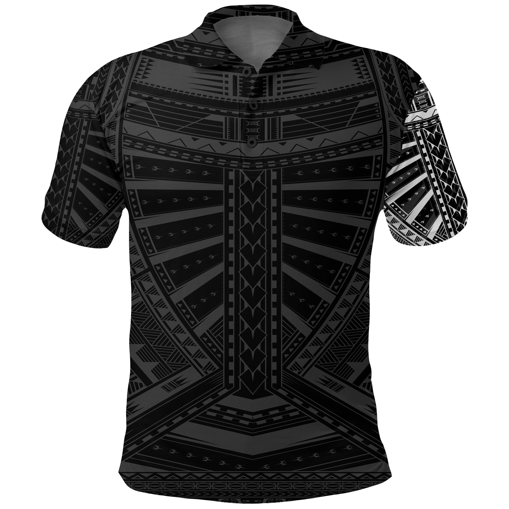 New Zealand Polo Shirt, Maori Samoan Polynesian Tattoo Golf Shirt - White - Vibe Hoodie Shop