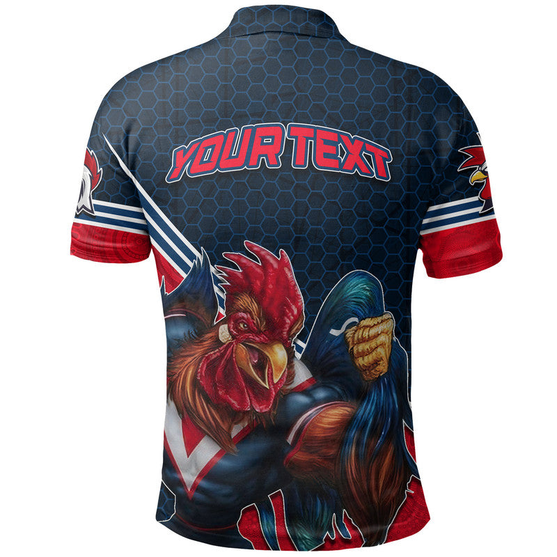 (Custom Personalised) Roosters Rugby Polo Shirt Mix Aboriginal Simple - Vibe Hoodie Shop