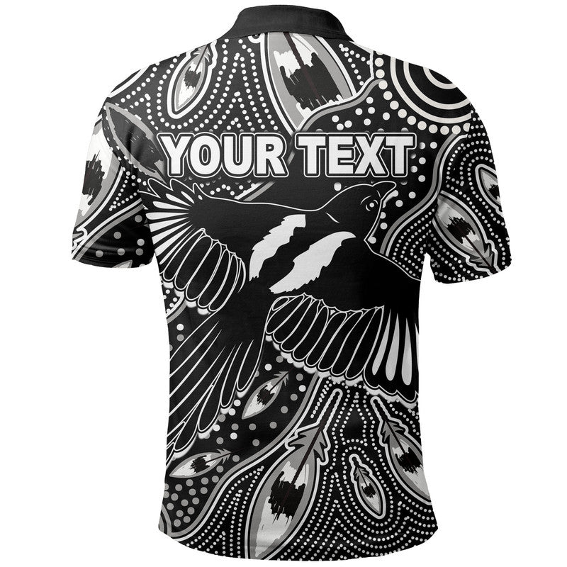 (Custom Personalised) Collingwood Magpies Polo Shirt Aboriginal Art - Vibe Hoodie Shop