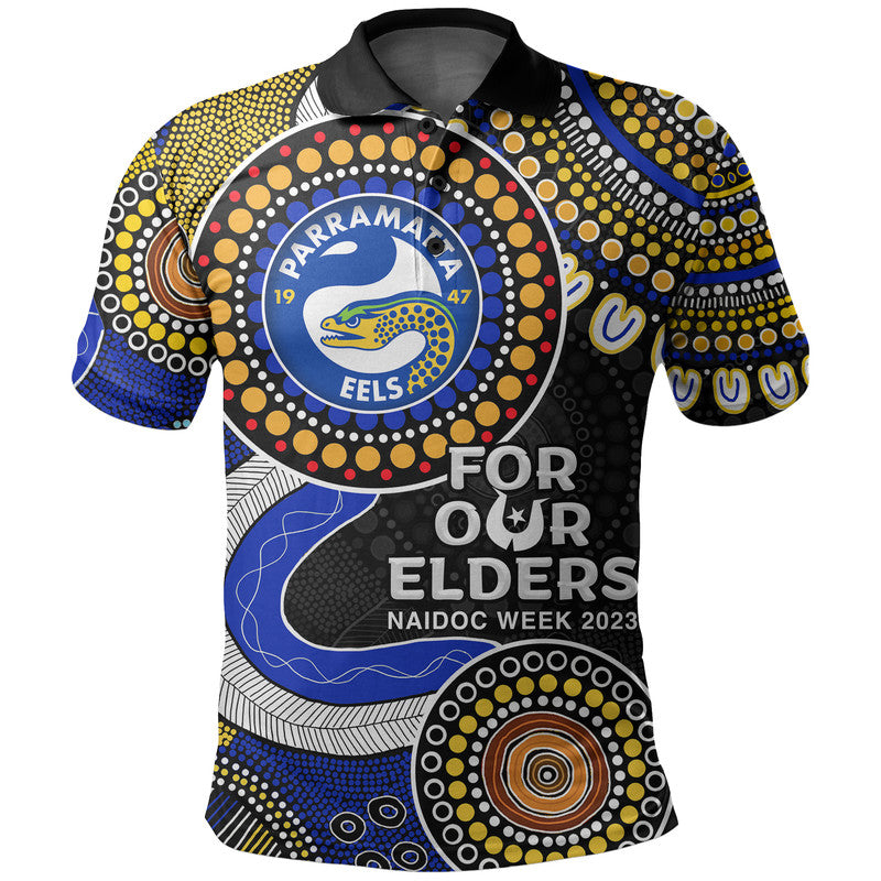 Eels Rugby Polo Shirt NAIDOC 2023 Aboriginal - Vibe Hoodie Shop