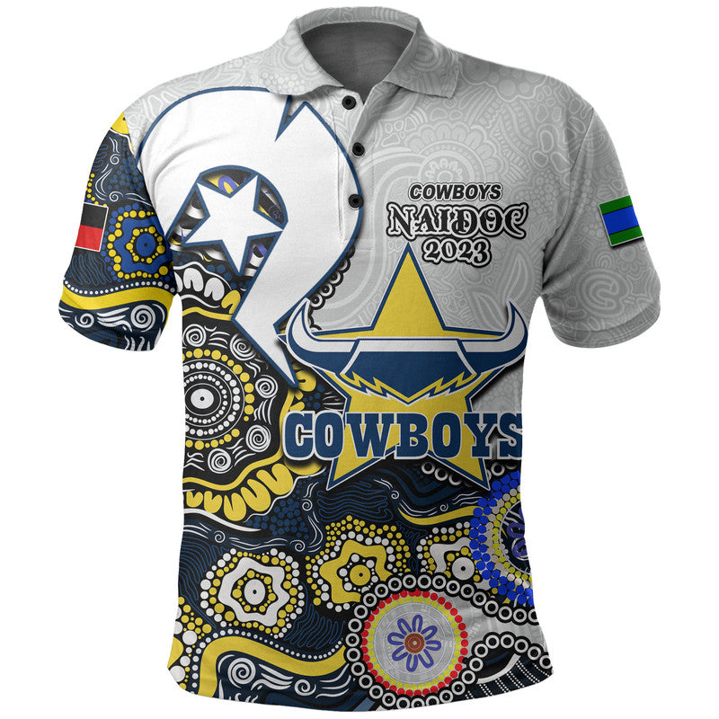 Cowboys Rugby Polo Shirt NAIDOC 2023 Patterns - Vibe Hoodie Shop