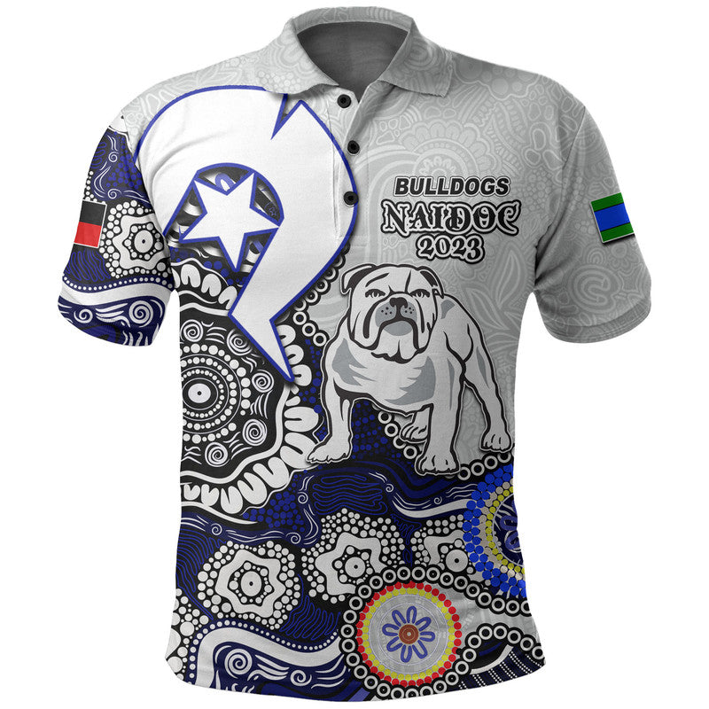 Bulldogs Rugby Polo Shirt NAIDOC 2023 Patterns - Vibe Hoodie Shop