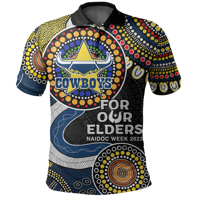 Cowboys Rugby Polo Shirt NAIDOC 2023 Aboriginal - Vibe Hoodie Shop