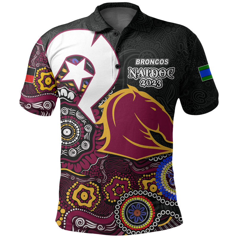 Broncos Rugby Polo Shirt NAIDOC 2023 Patterns - Vibe Hoodie Shop