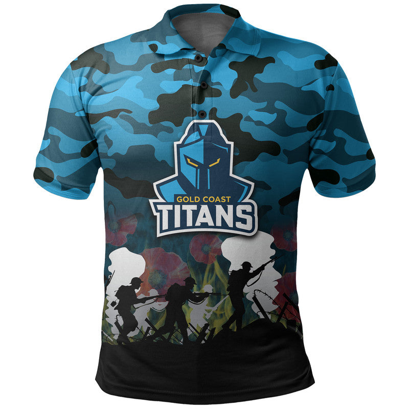 (Custom Personalised) NRL Anzac Day Polo Shirt Titans Army Style - Vibe Hoodie Shop