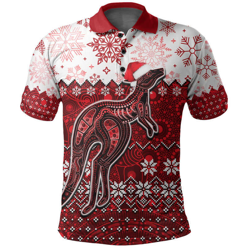 Aboriginal Christmas 2022 Kangaroo Polo Shirt Red Style - Vibe Hoodie Shop