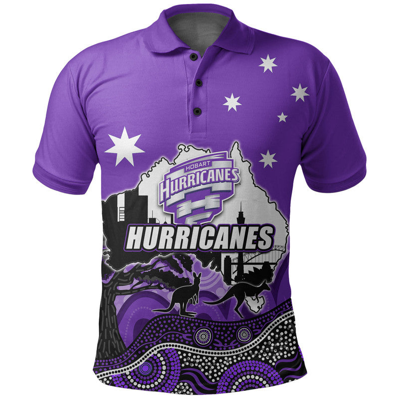 (Custom Personalised And Number) Happy Australia Day- Hobart Hurricanes  Polo Shirt - Vibe Hoodie Shop