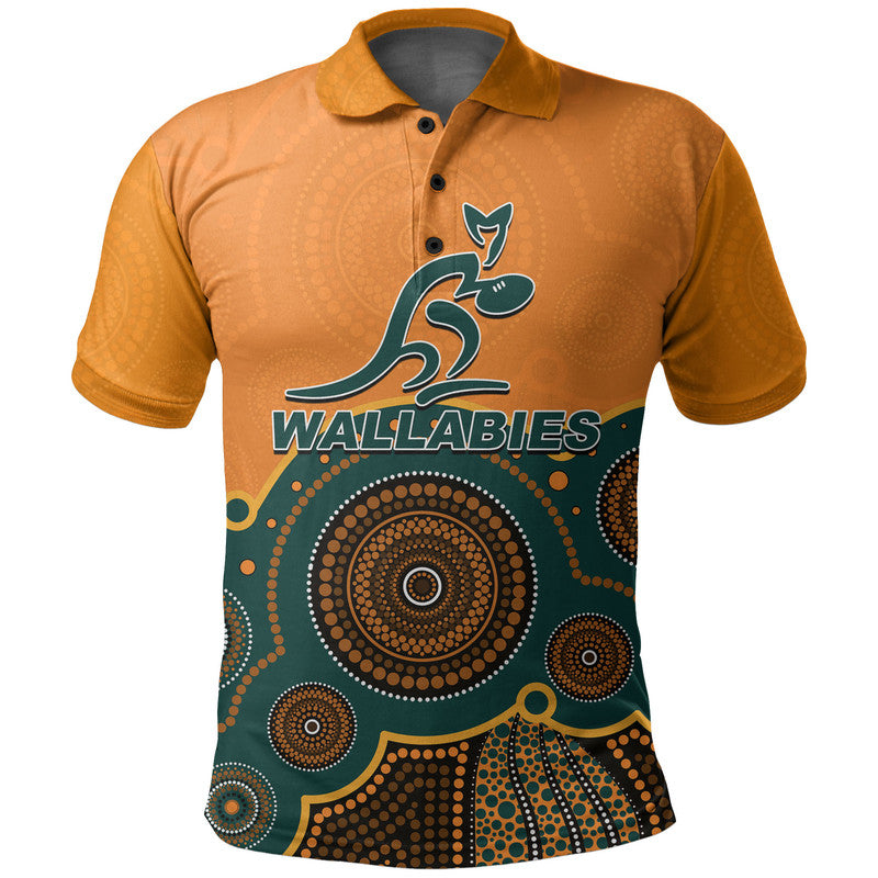 (Custom Personalised And Number) Australia Rugby Wallabies Polo Shirt Aboriginal - Vibe Hoodie Shop