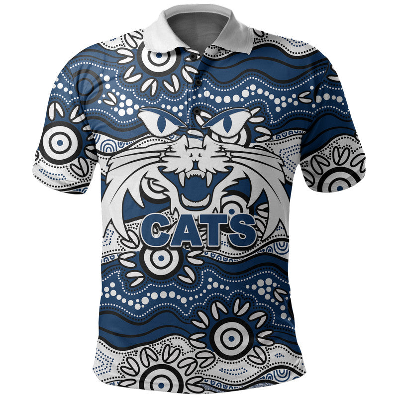 (Custom Personalised) Geelong Cats Polo Shirt Aboriginal Version - Vibe Hoodie Shop