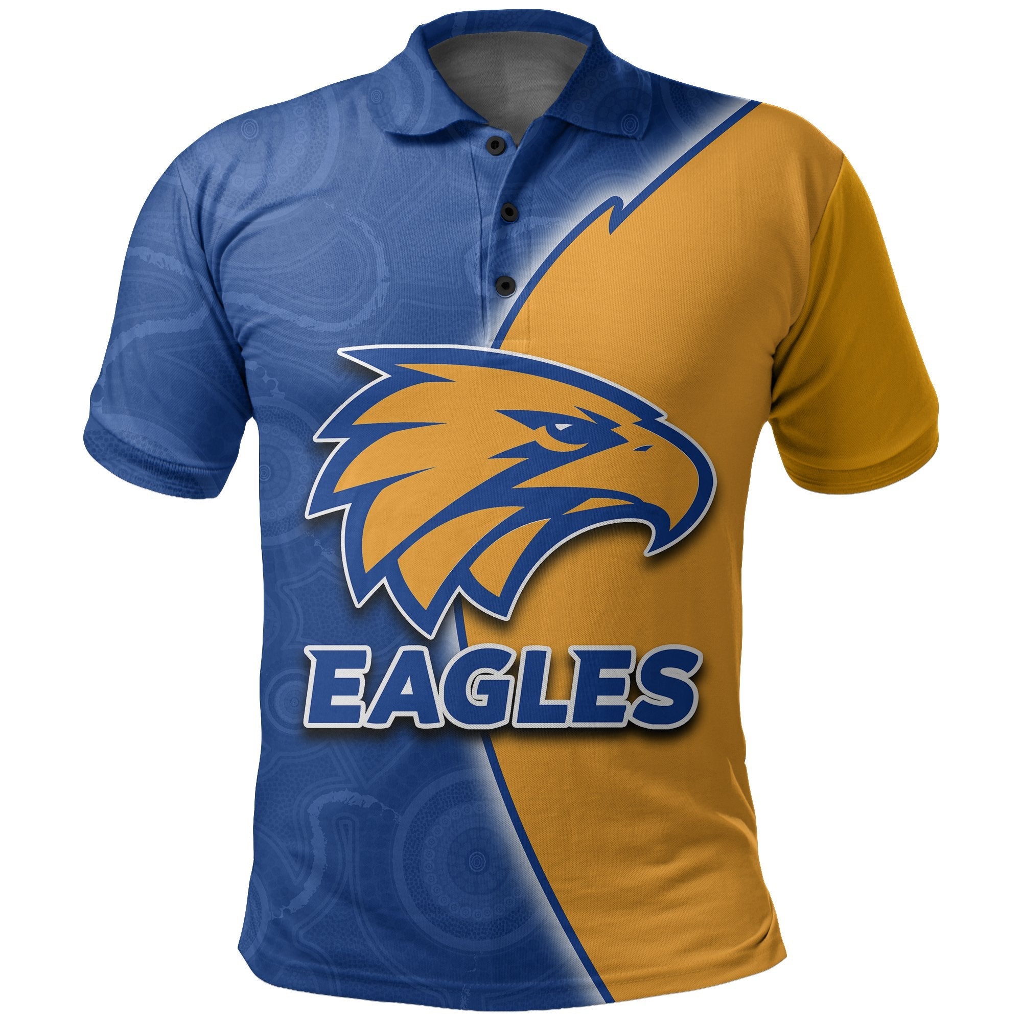 West Coast Eagles Polo Shirt Aboriginal Patterns Half Style - Vibe Hoodie Shop