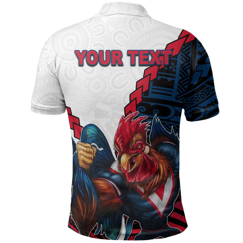 Roosters Rugby Polo Shirt Mix Polynesian - Vibe Hoodie Shop