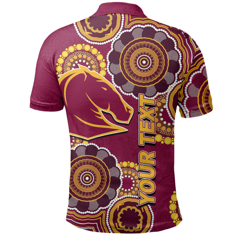 (Custom Personalised) Broncos Rugby Aboriginal Vibe Polo Shirt - Vibe Hoodie Shop