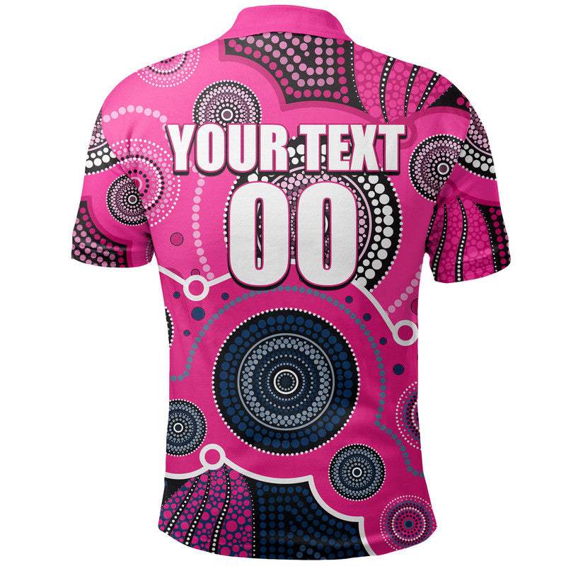 (Custom Personalised And Number) Cowboys Rugby Polo Shirt Aboriginal Pink Jersey - Vibe Hoodie Shop