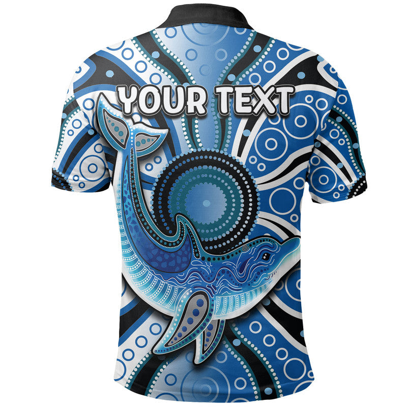 (Custom Personalised) Aboriginal Dolphins Polo Shirt Blue Sea - Vibe Hoodie Shop