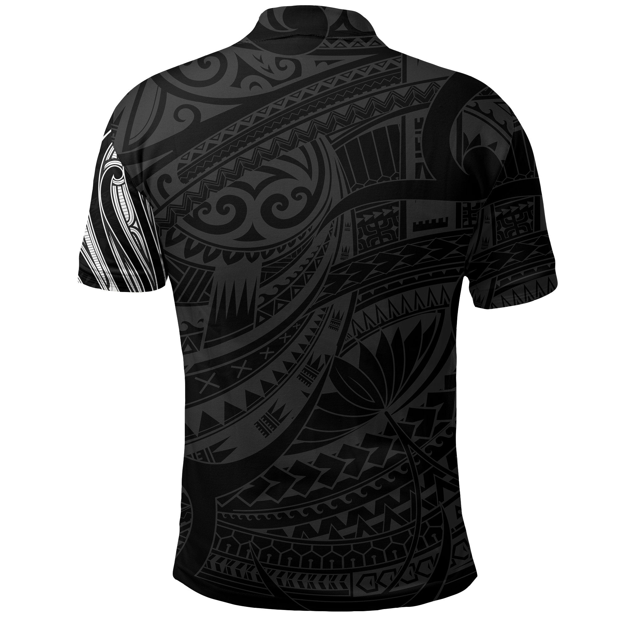 New Zealand Polo Shirt Maori Lion Tattoo - White - Vibe Hoodie Shop