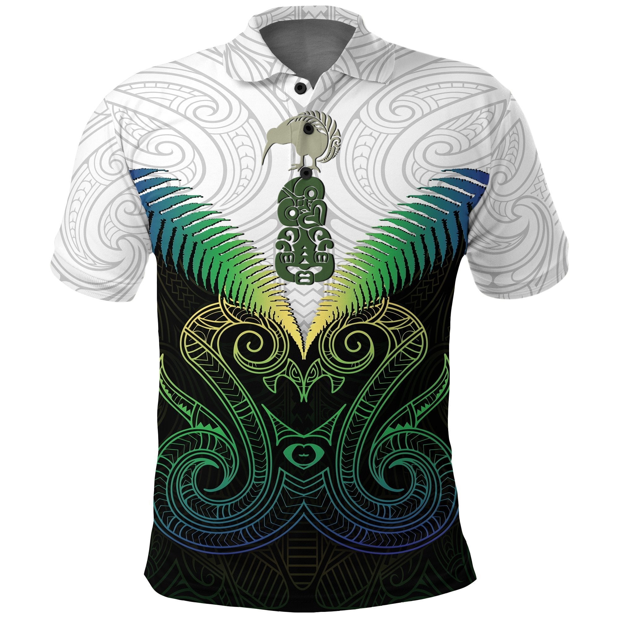 Maori Manaia New Zealand Polo Shirt Rasta - Vibe Hoodie Shop