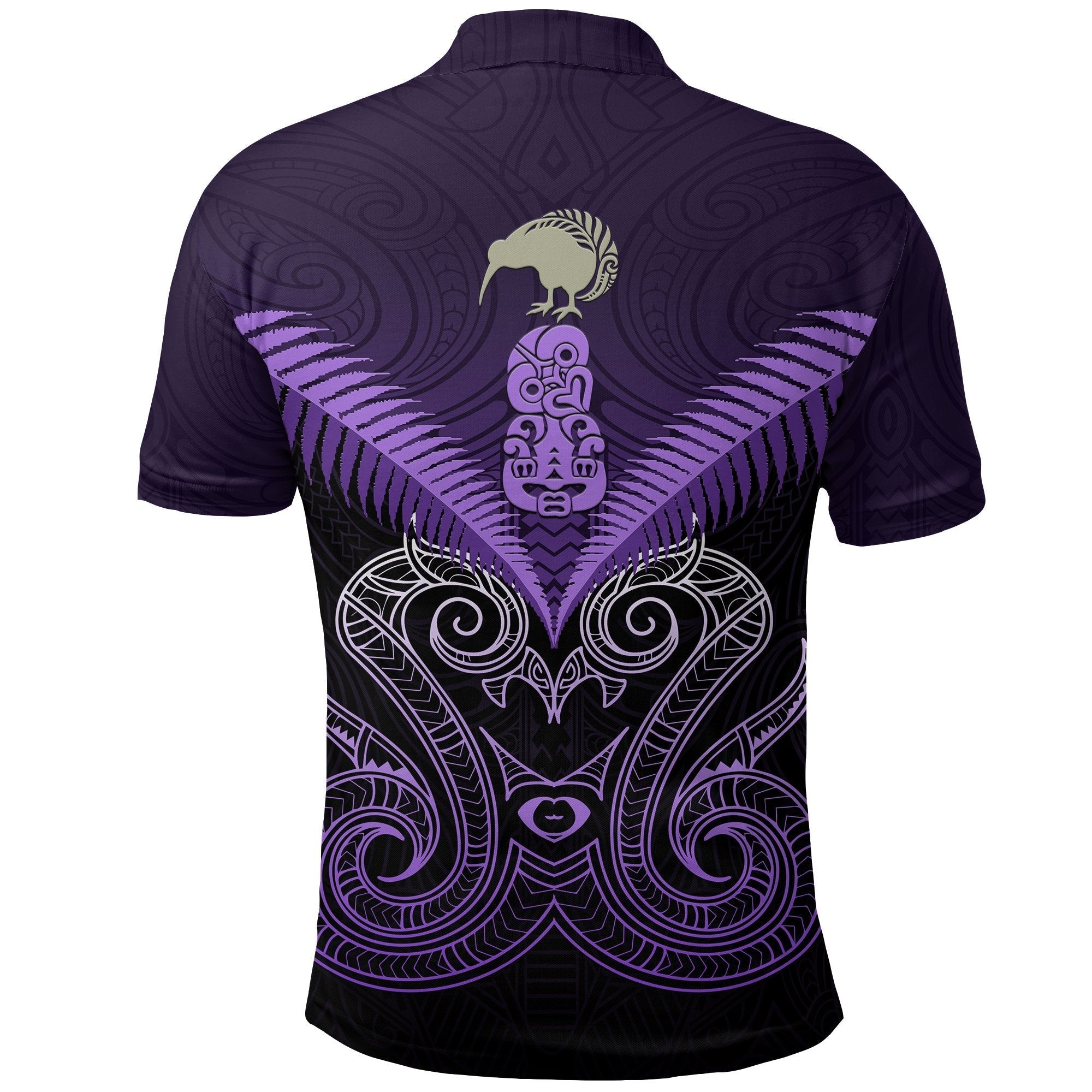 Maori Manaia New Zealand Polo Shirt Purple - Vibe Hoodie Shop