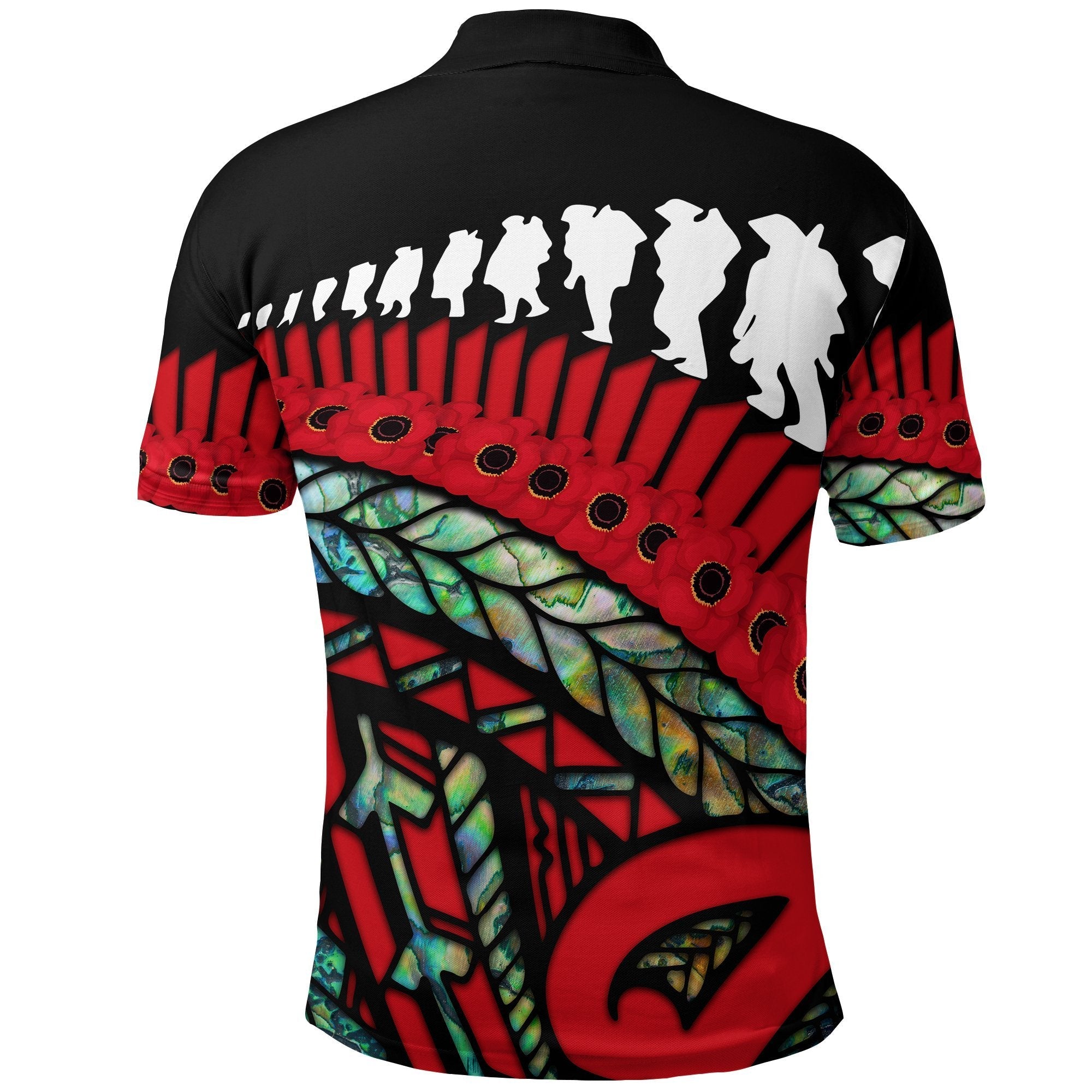 ANZAC New Zealand Polo Shirt, Poppies Lest We Forget Maori Golf Shirt Soldiers Paua - Vibe Hoodie Shop