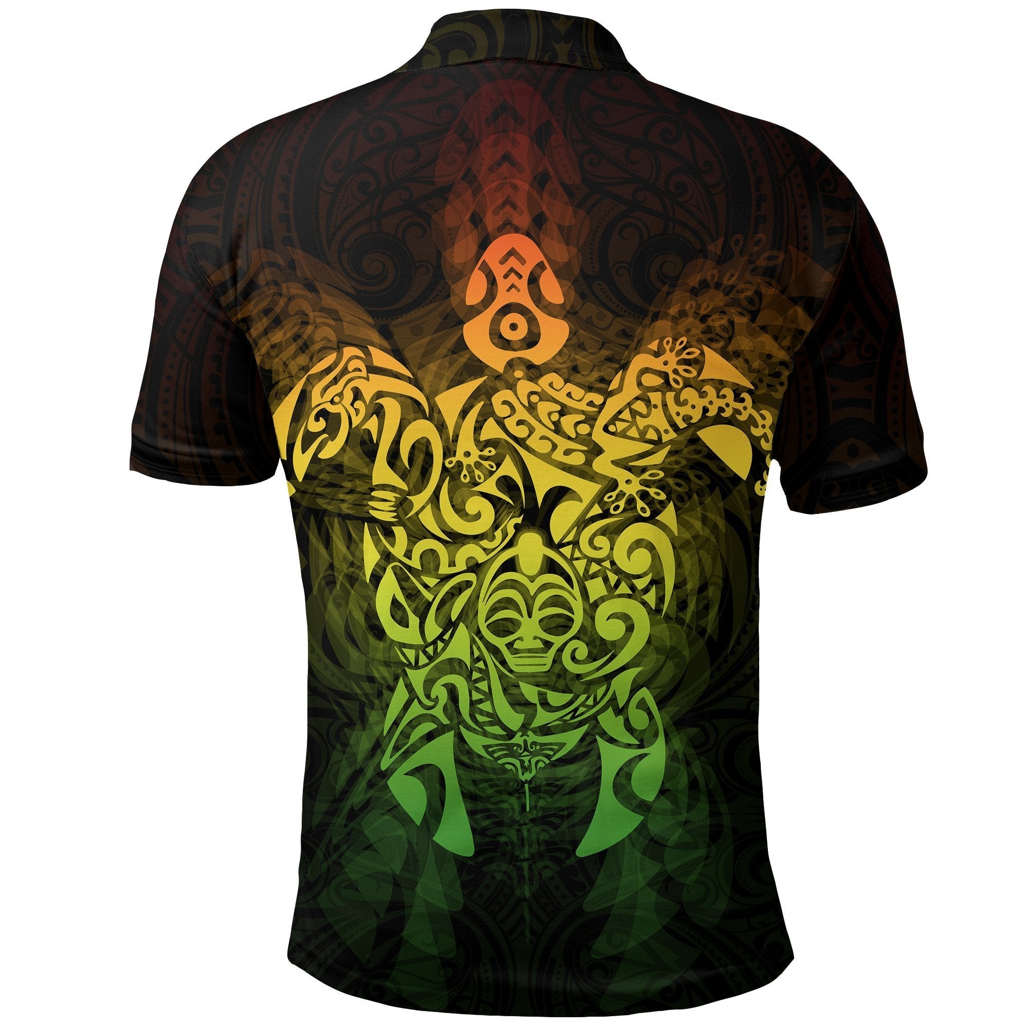 New Zealand Maori Polo Shirt, Wairua Tattoo Turtle Golf Shirts - Rasta - Vibe Hoodie Shop