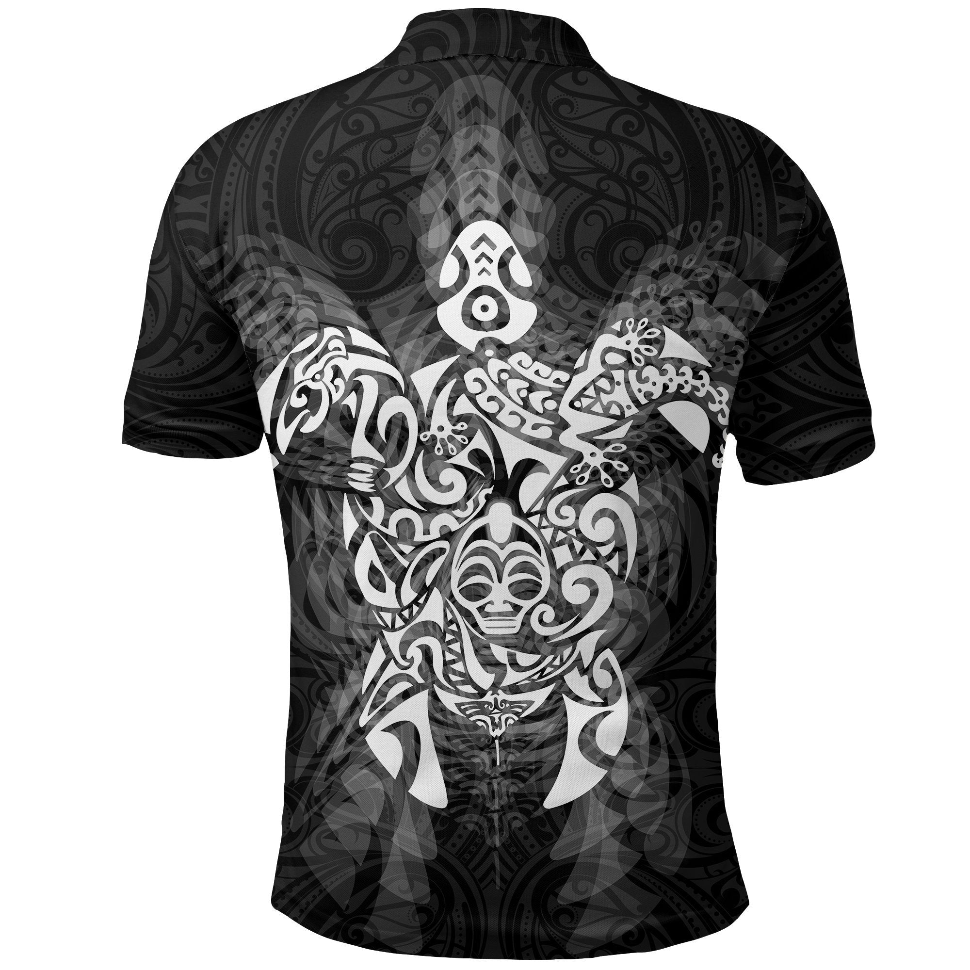 New Zealand Maori Polo Shirt, Wairua Tattoo Turtle Golf Shirts - White - Vibe Hoodie Shop