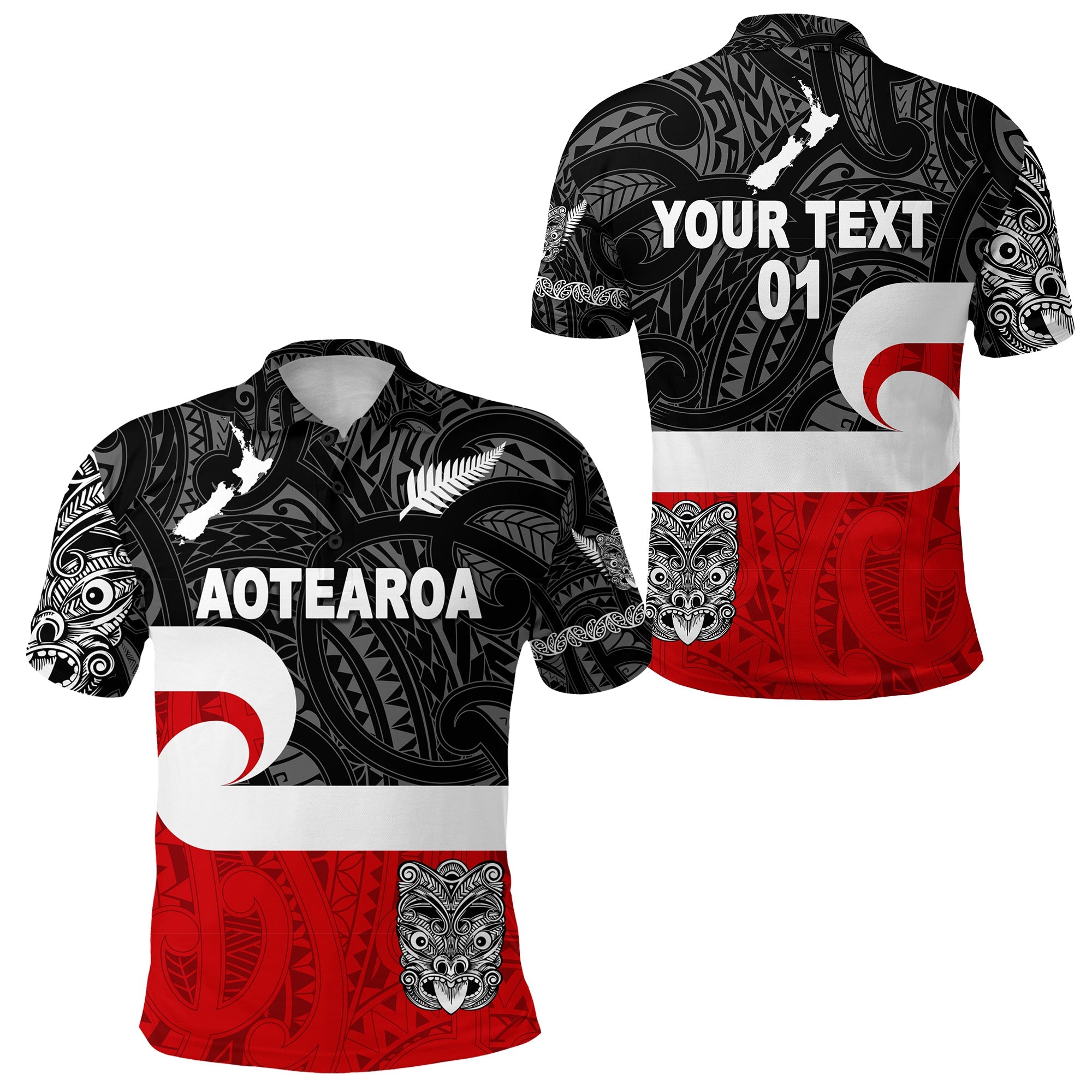 (Custom Personalised) Maori Aotearoa Haka Polo Shirt New Zealand Simple, Custom Text And Number - Vibe Hoodie Shop