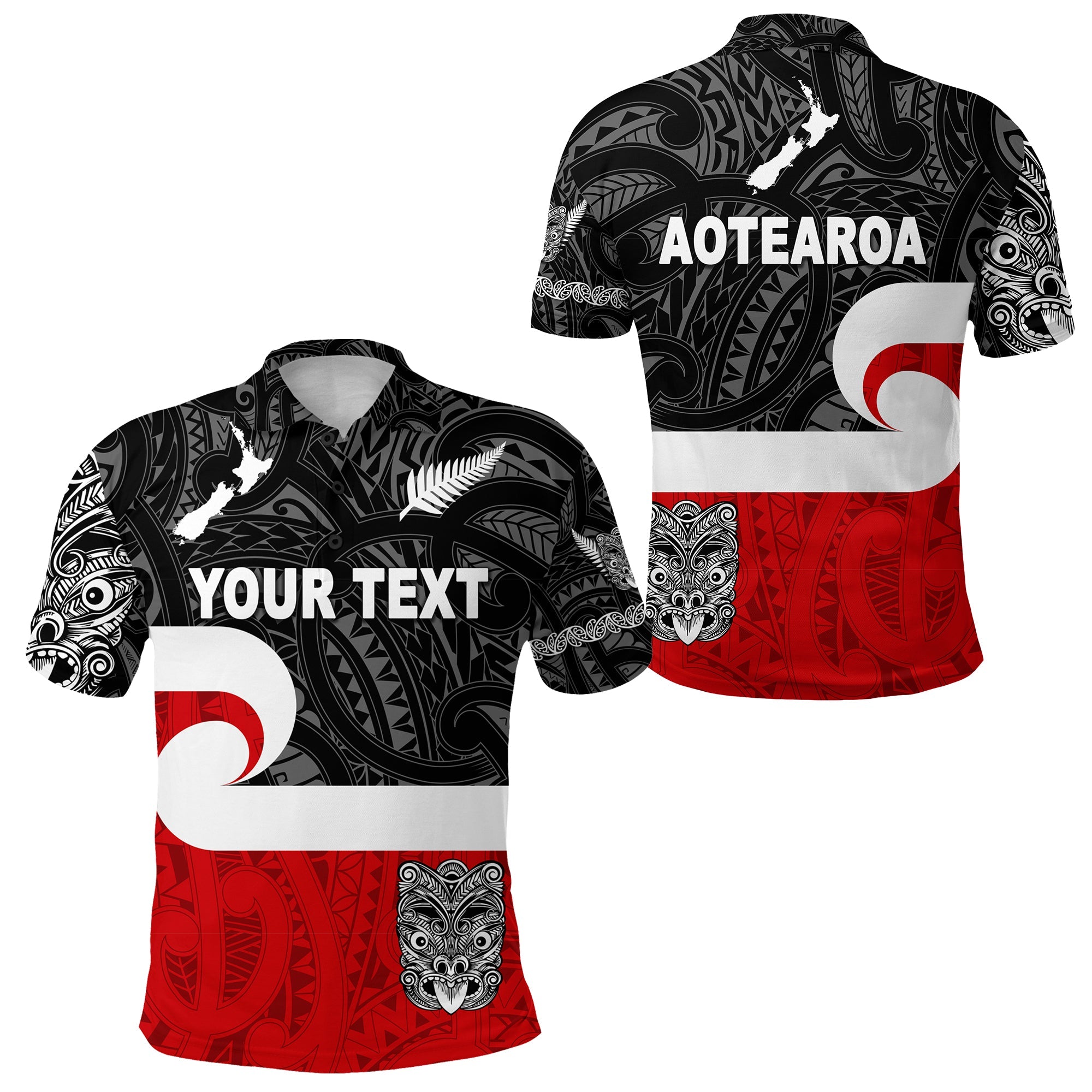 (Custom Personalised) Maori Aotearoa Haka Polo Shirt New Zealand Simple - Vibe Hoodie Shop