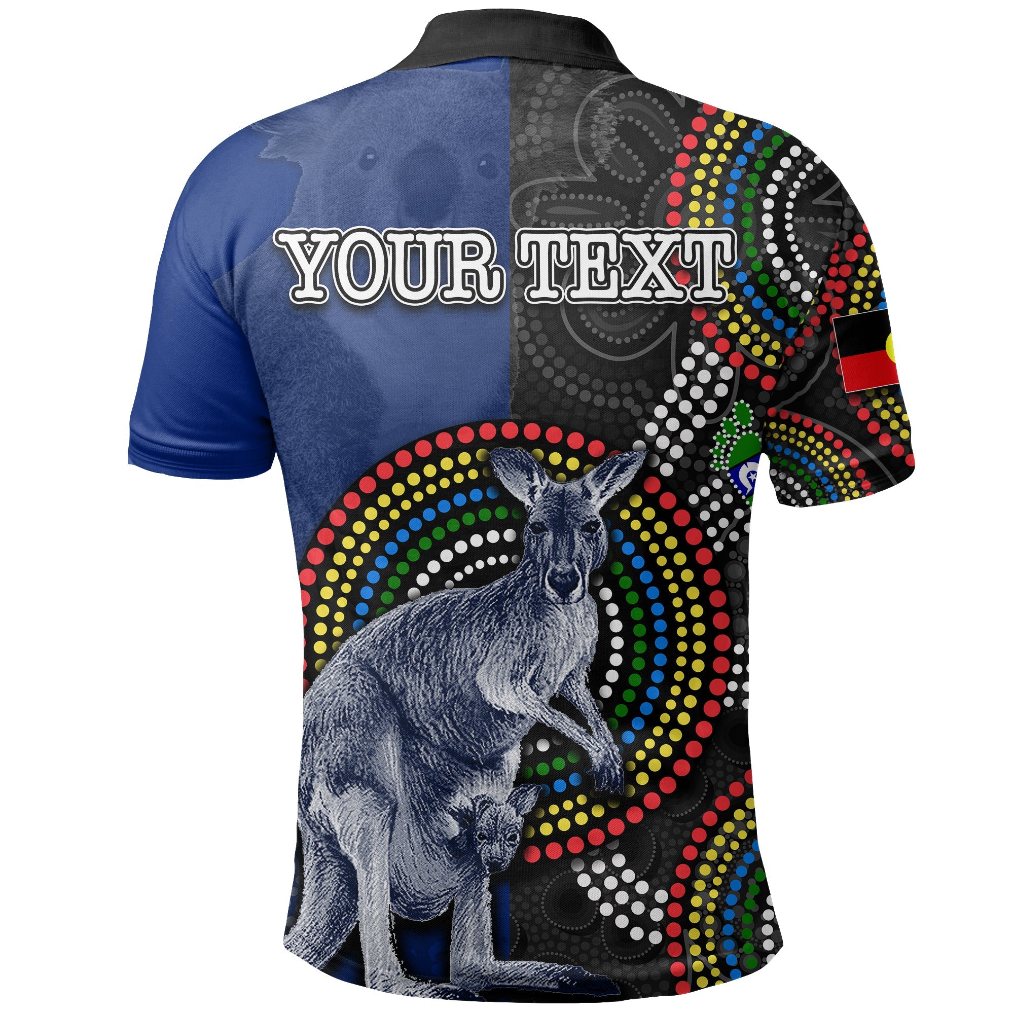 (Custom Personalised) Australia Day Polo Shirt Mix Aboriginal - Vibe Hoodie Shop