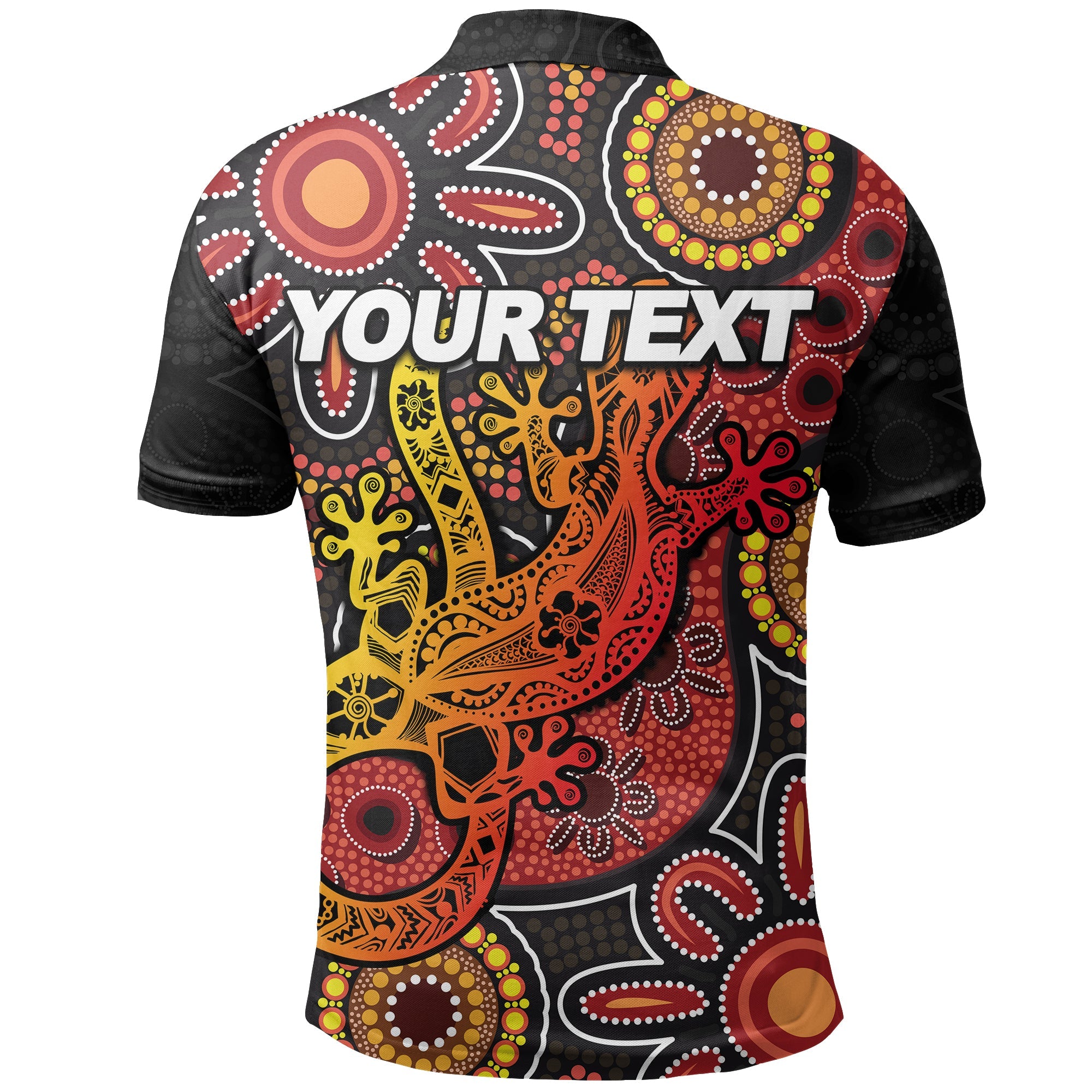 (Custom Personalised) Aboriginal Lizard Polo Shirt - Vibe Hoodie Shop