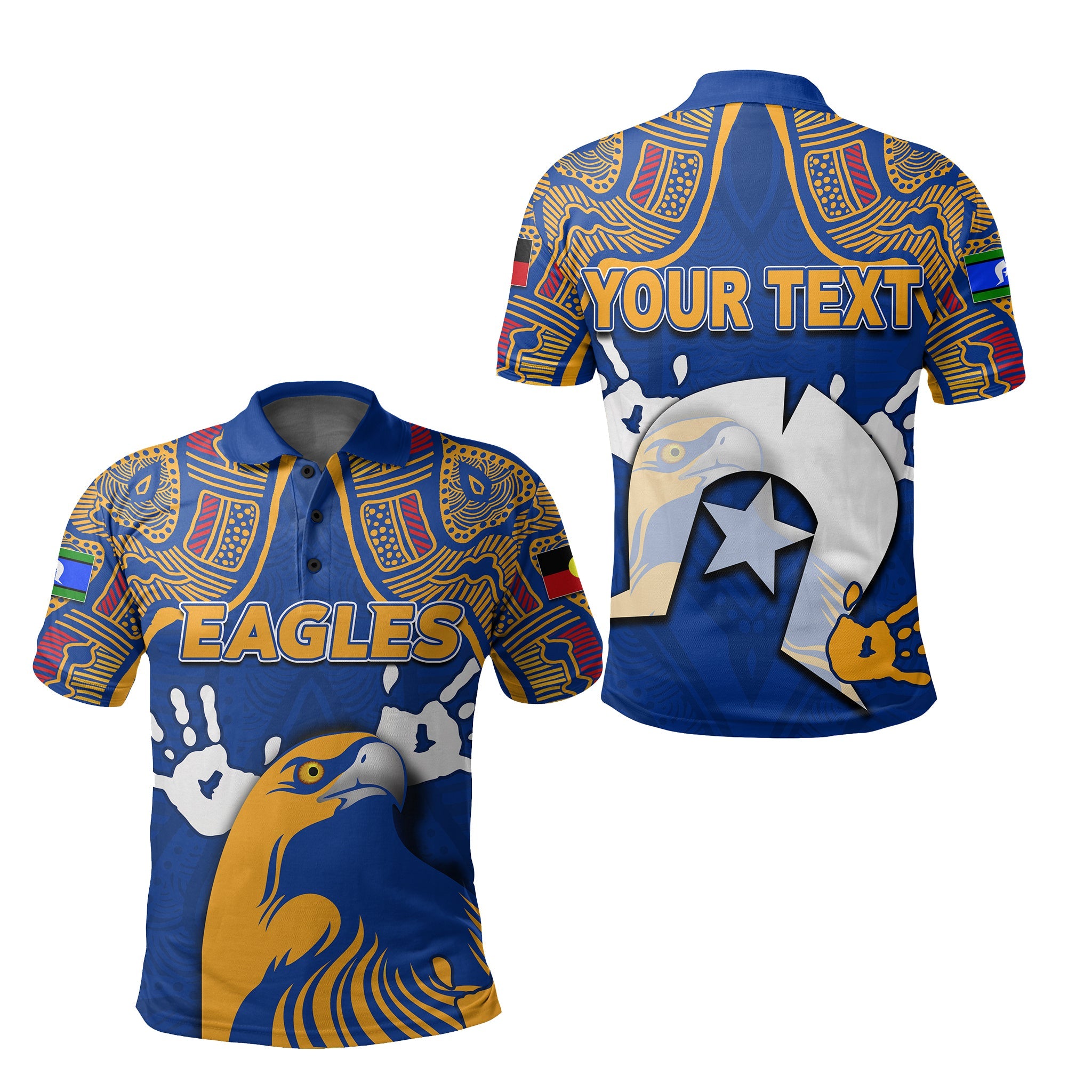 (Custom Personalised) NAIDOC West Coast Eagles Polo Shirt Torres Strait Islanders - Vibe Hoodie Shop